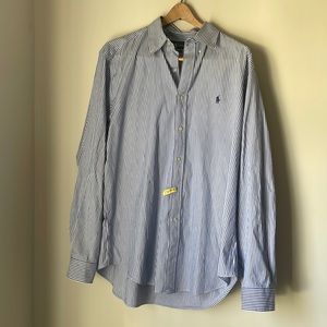 Men’s Ralph Lauren button down shirt blue white formal striped size xl